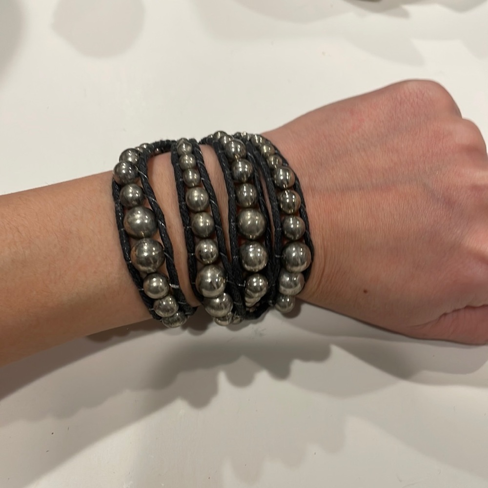 Black studded wrap bracelet